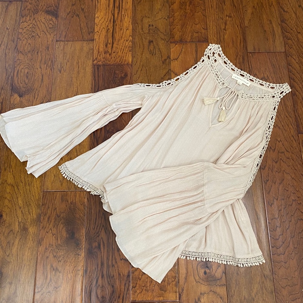 Boho cold shoulder top